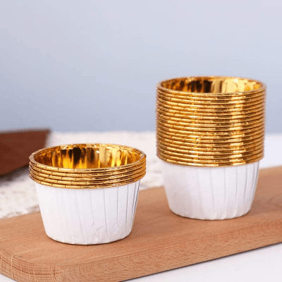 Caissette pour Muffins - CupcakeWrappers™ - Blanc Dorée - Accessoires Sucrés
