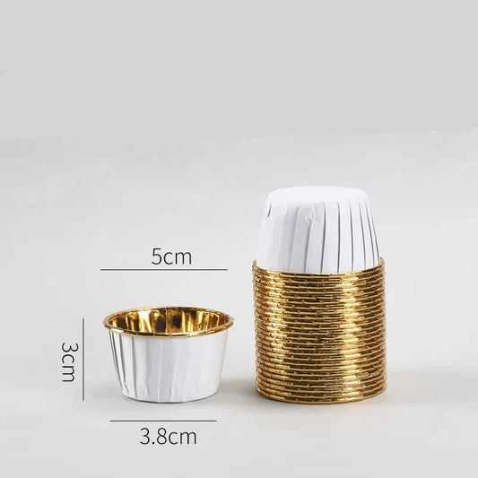 Caissette pour Muffins - CupcakeWrappers™ - Blanc Dorée - Accessoires Sucrés