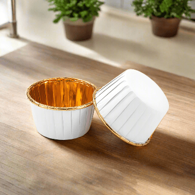 Caissette pour Muffins - CupcakeWrappers™ - Blanc Dorée - Accessoires Sucrés