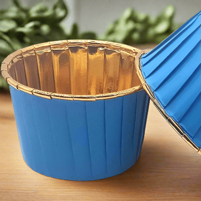 Caissette pour Muffins - CupcakeWrappers™ - Bleu Dorée - Accessoires Sucrés