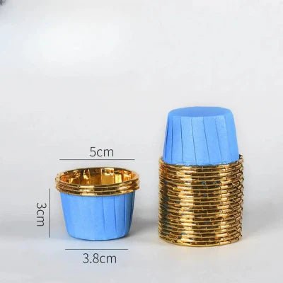 Caissette pour Muffins - CupcakeWrappers™ - Bleu Dorée - Accessoires Sucrés