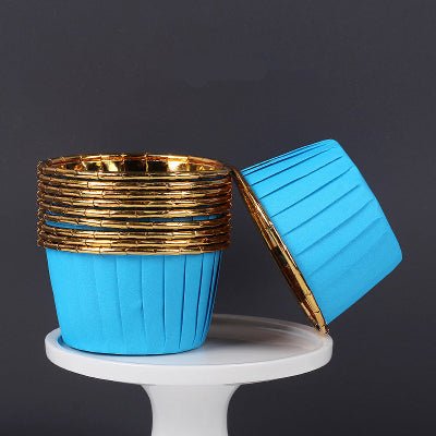 Caissette pour Muffins - CupcakeWrappers™ - Bleu Dorée - Accessoires Sucrés