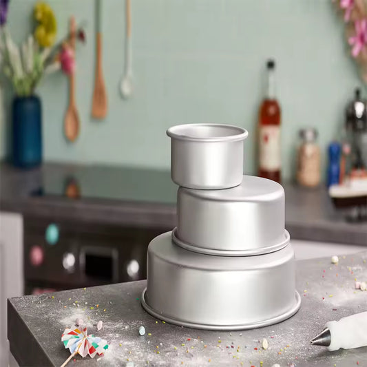 moule a gateau rond en aluminum fond fixe